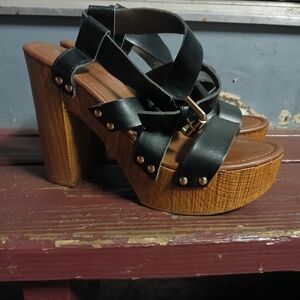 Mossimo Black Strappy Stiletto Heel Sandals, Pumps,